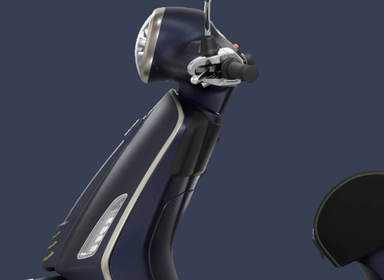 Vespa Facelift Primavera125 TECH Blu Curioso Tabs 1920X1440 Close Up Anteriore 1